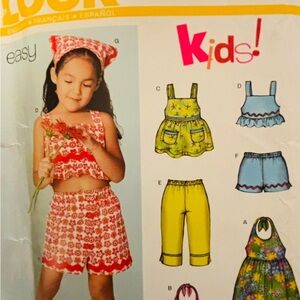 Girls New Look 6260 Pattern Dress Short Pant Set Sizes 3-8 New Uncut